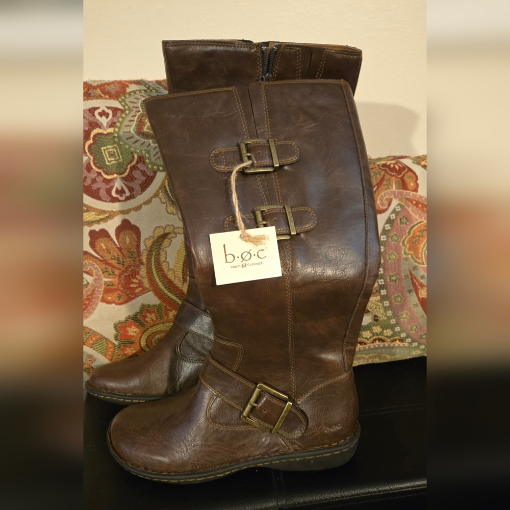 b.o.c. Virginia Wide Calf Dark Brown Leather Boots